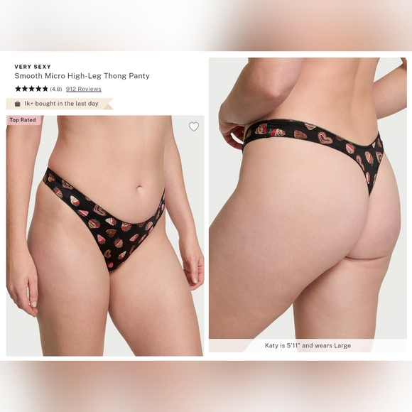 Victoria's Secret Very Sexy Smooth Micro High-leg Thong Panty SMALL - Picture 1 of 9